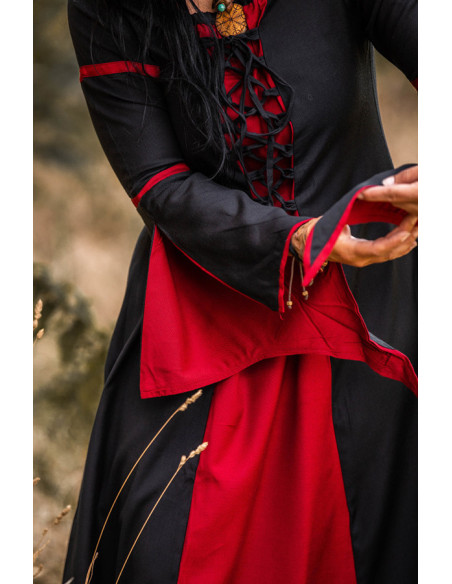 Medieval dress woman Black-Red