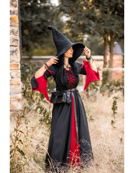 Medieval dress woman Black-Red