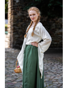 Medieval blouse Irma trumpet sleeves, natural white