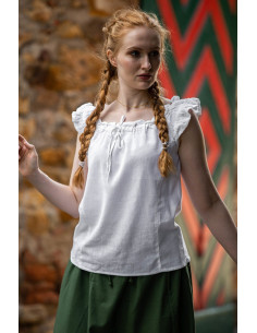 Lotte sleeveless summer medieval blouse, white 2