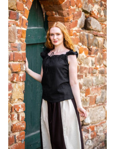Lotte sleeveless summer medieval blouse, black