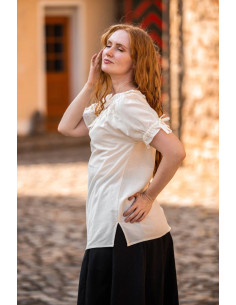 Medieval blouse with ties model Otillia, natural white 2