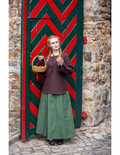 Medieval blouse model Tilda, brown color 2