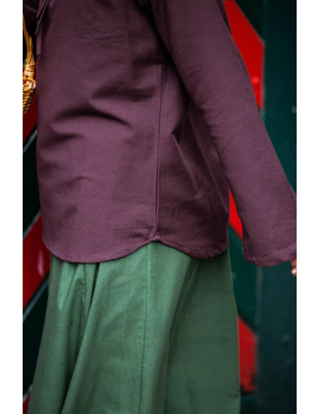 Medieval blouse model Tilda, brown color