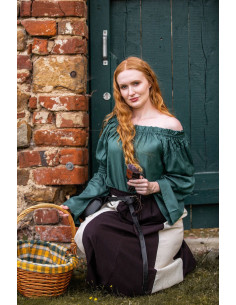Classic medieval blouse model Emma, green color