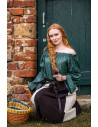 Classic medieval blouse model Emma, green color