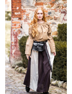 Classic medieval blouse model Coletta, brown color