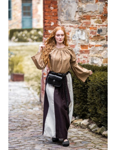 Classic medieval blouse model Coletta, brown color 2