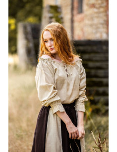 Cream medieval blouse, with long sleeves 2