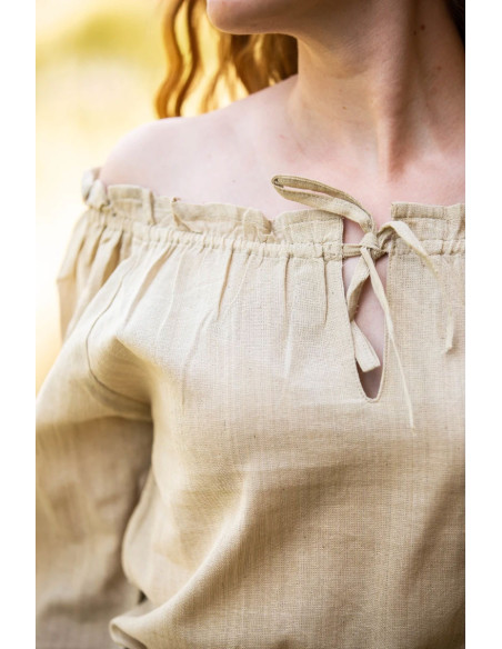 Cream medieval blouse, with long sleeves