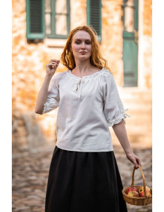 Medieval blouse short sleeve model Sandra, natural white 2