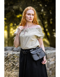 Medieval blouse with ties model Otillia, hemp