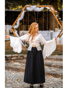 Medieval witch blouse model Carmen, white color 2