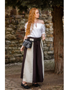 Medieval skirt Diana model, natural brown-white 2