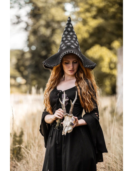 Star model witch hat, black color Star model witch hat, black color