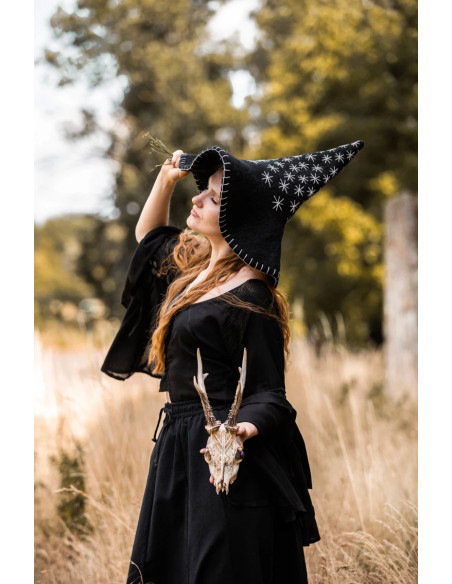 Star model witch hat, black color Star model witch hat, black color