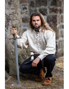 Medieval shirt with ties Dagwin model, natural white 2