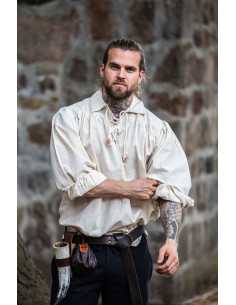 Artur pirate shirt with laces, natural white color
