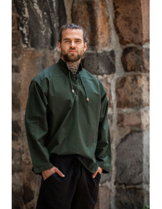 Medieval shirt laces model Ansbert, green color