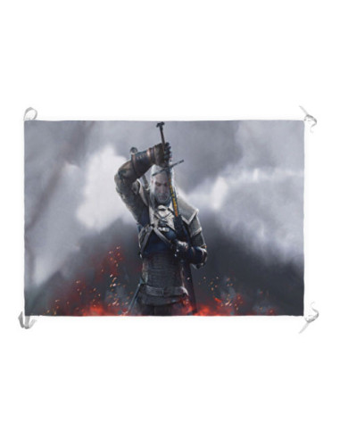 Banner-Flag Geralt of Rivia, The Witcher III Wildhunt (70x100 cms.)
 Material-Satin