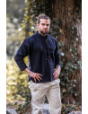Thick medieval shirt with laces, black