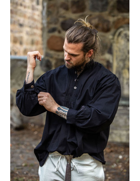 Oswald wide medieval shirt, black color Oswald wide medieval shirt, black color