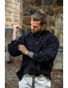 Oswald wide medieval shirt, black color