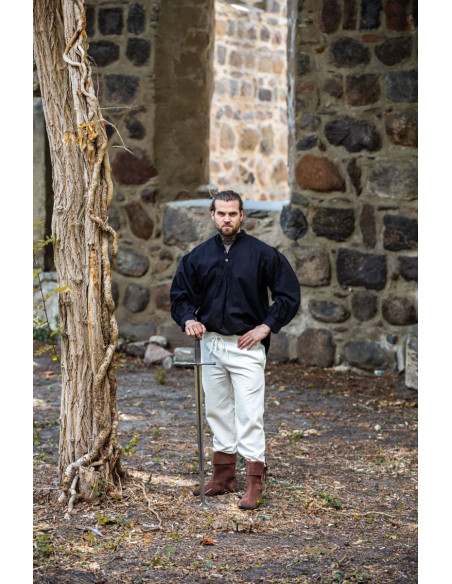 Oswald wide medieval shirt, black color Oswald wide medieval shirt, black color