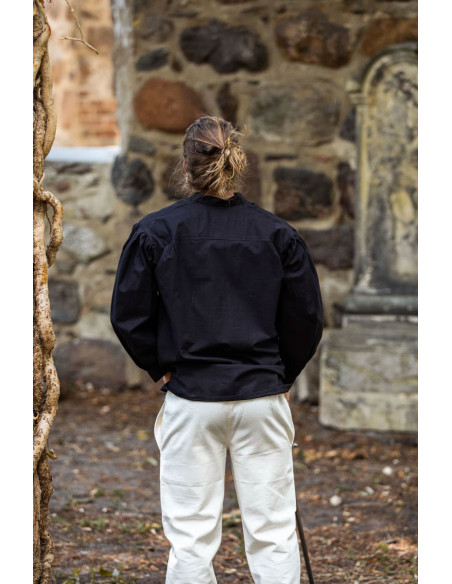 Oswald wide medieval shirt, black color Oswald wide medieval shirt, black color