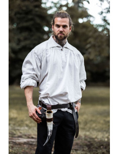 James model high neck pirate shirt, white color