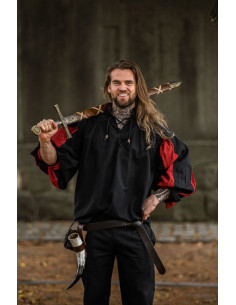 Medieval shirt Lansquenet model Albert, black-red