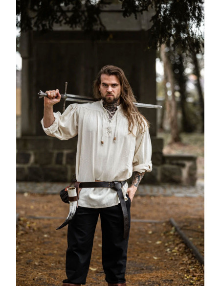 Cream medieval shirt with ties