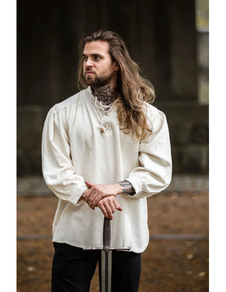 Cream medieval shirt with ties