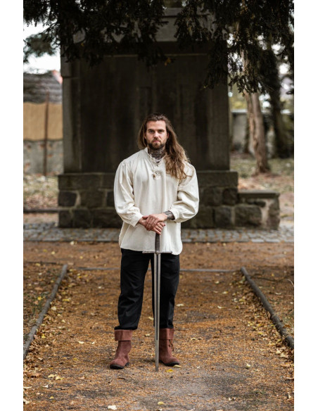 Cream medieval shirt with ties