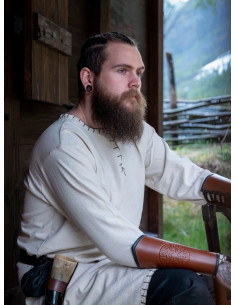 Viking tunic with Erwin embroidery, natural white 2