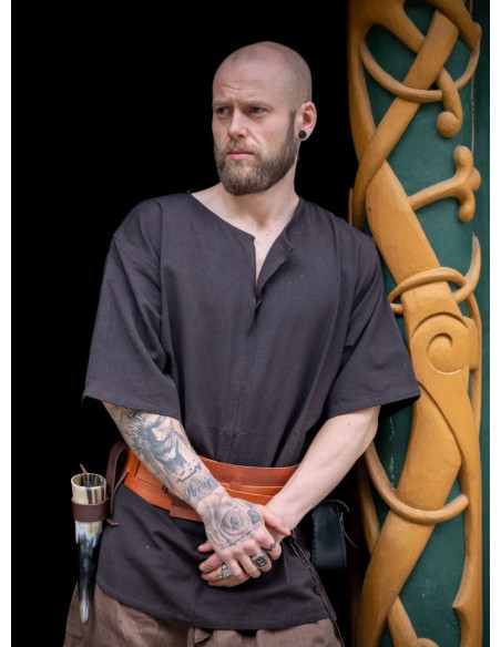 Viking tunic short sleeve Olaf, black