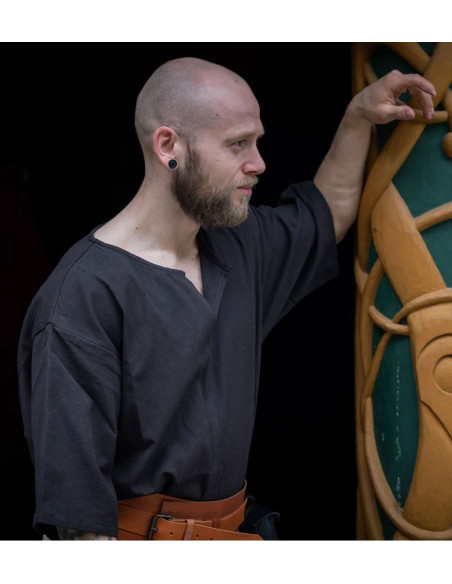 Viking tunic short sleeve Olaf, black