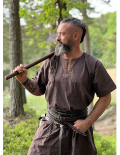 Viking tunic short sleeve Theobald, dark brown 2