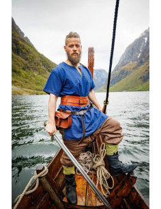 Viking tunic short sleeve Theobald, blue