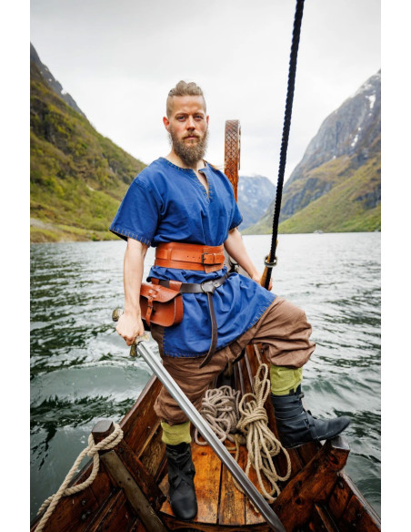 Viking tunic short sleeve Theobald, blue