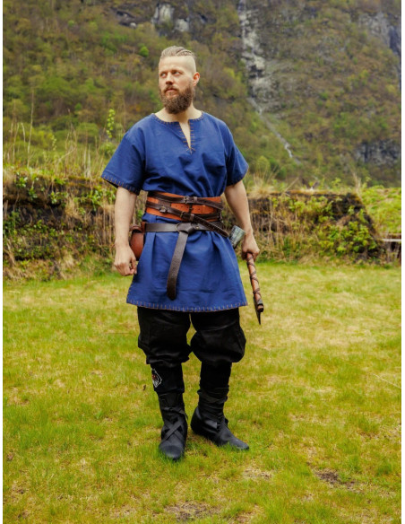 Viking tunic short sleeve Theobald, blue