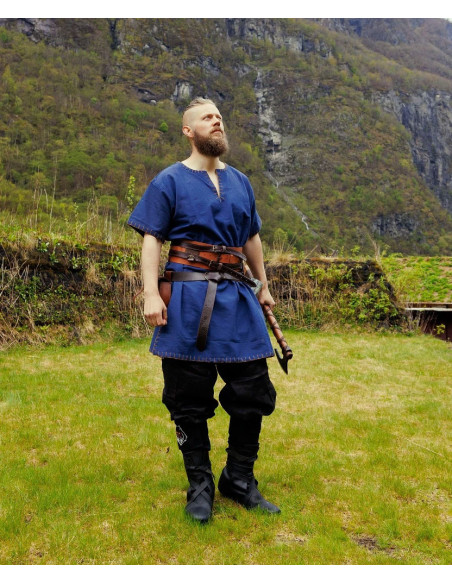 Viking tunic short sleeve Theobald, blue