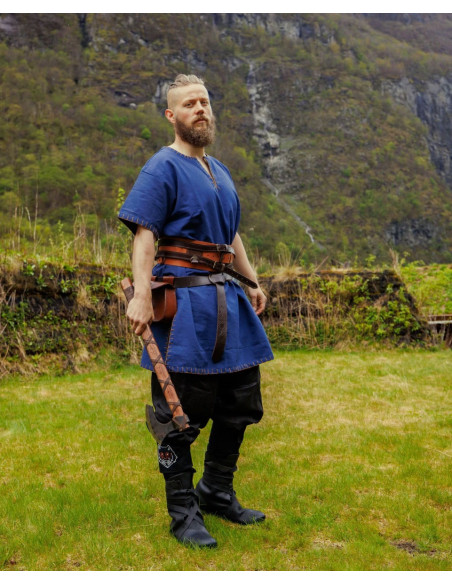 Viking tunic short sleeve Theobald, blue