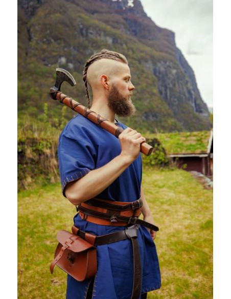 Viking tunic short sleeve Theobald, blue