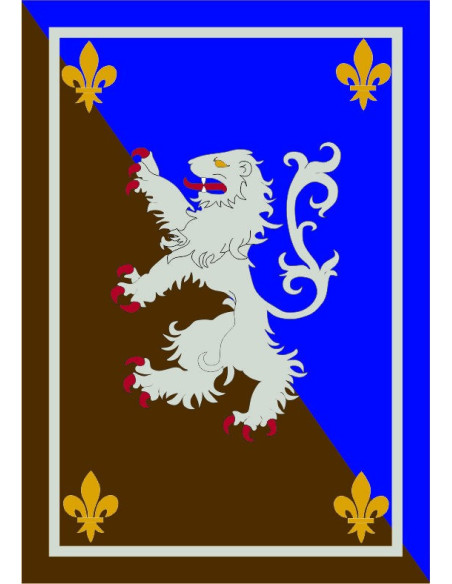 Blue-brown Medieval banner with...