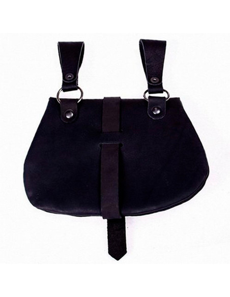 Irish Medieval leather bag (20 x 20 cm.)