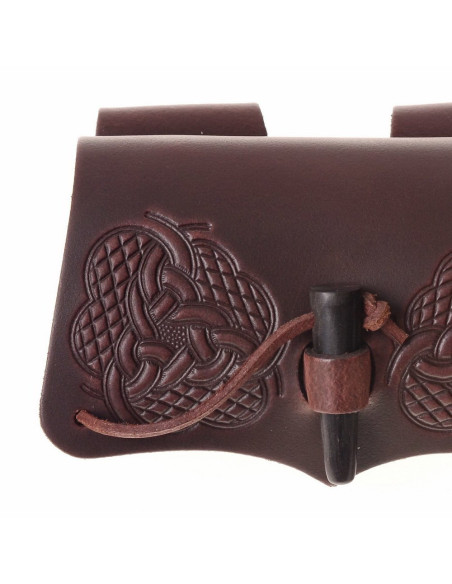 Leather bag with 3 potions with horn...