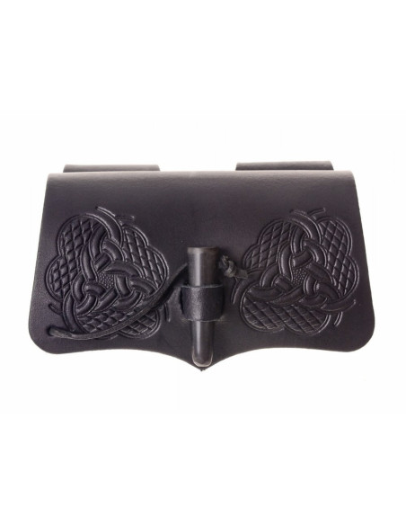 Leather bag with 3 potions with horn...