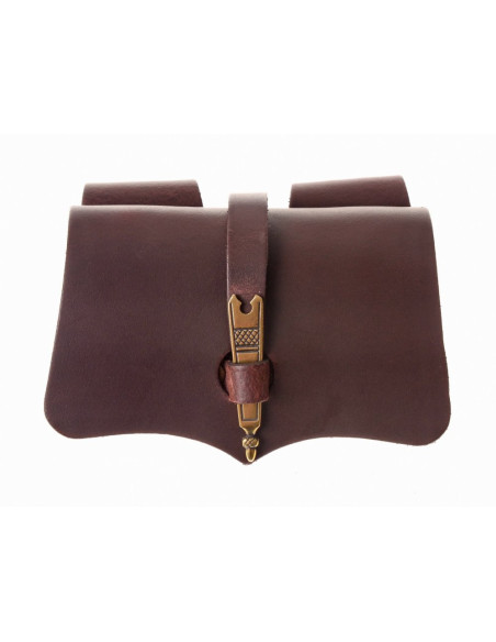 Leather bag of 5 potions with strap...