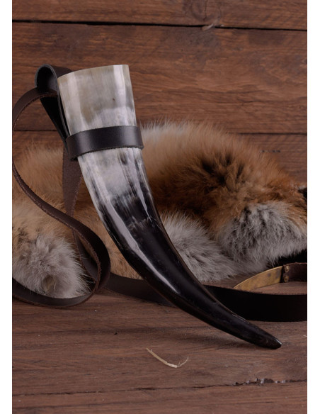 Tahalí black to wear horns on the belt